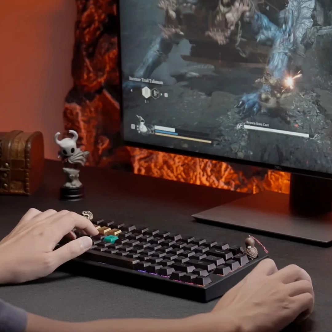 75% compact layout with function row and arrow keys
