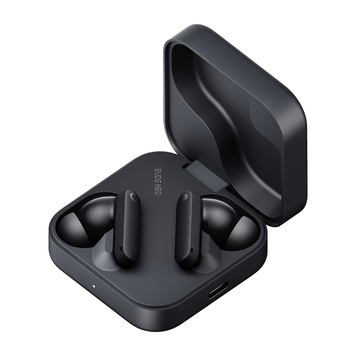 CMF Buds Neo in Black — open charging case with earbuds, product only