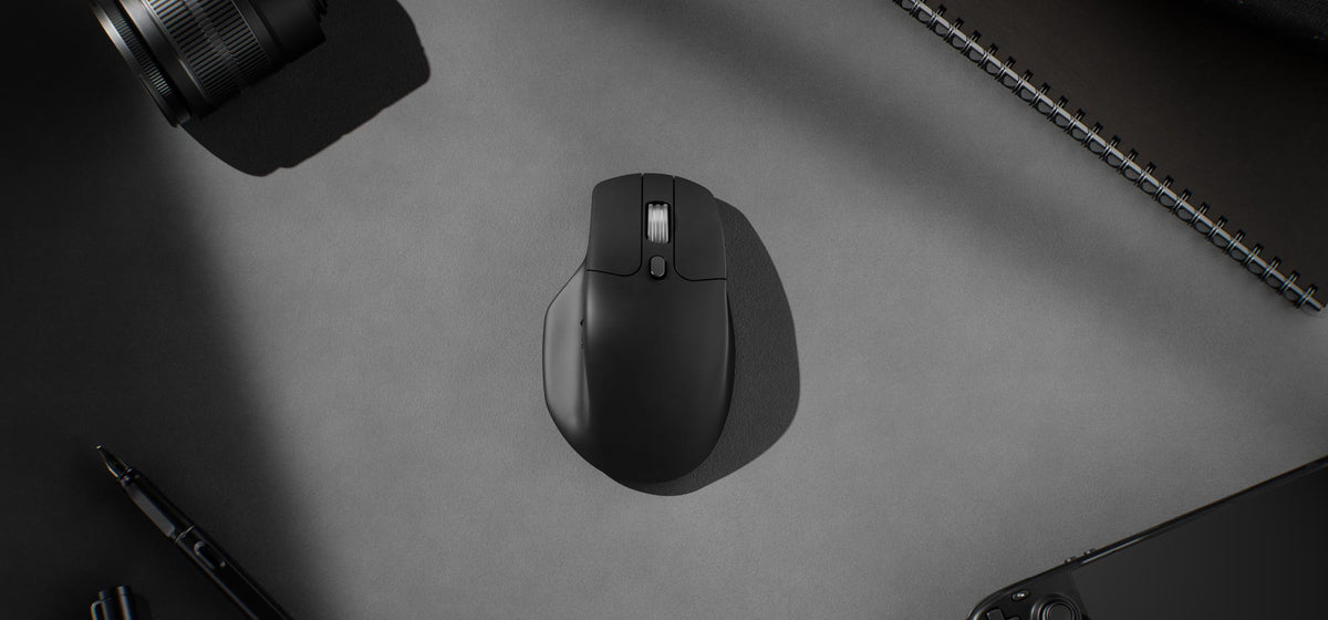 Black Keychron M6 Premium Wheel on a desk mat