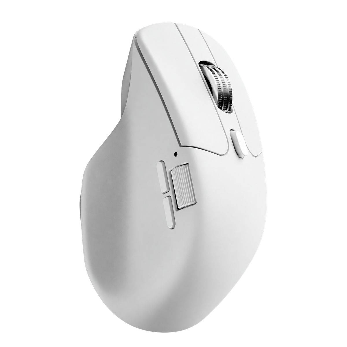 Keychron M6 — white mouse, three-quarter view