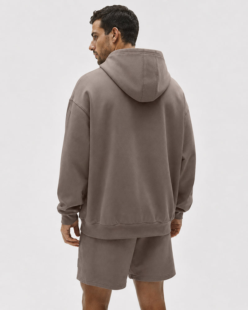 Back view of the TexTale Rain-Repel Hoodie in Dune