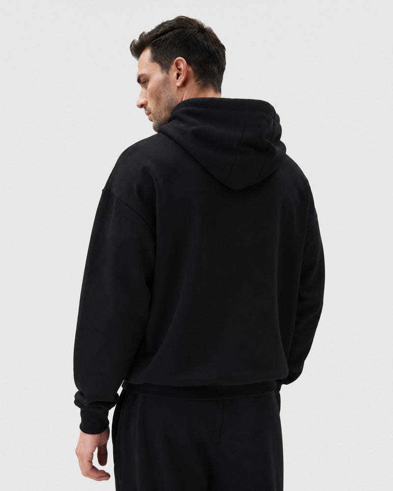 Back view of the TexTale Rain-Repel Hoodie in Black