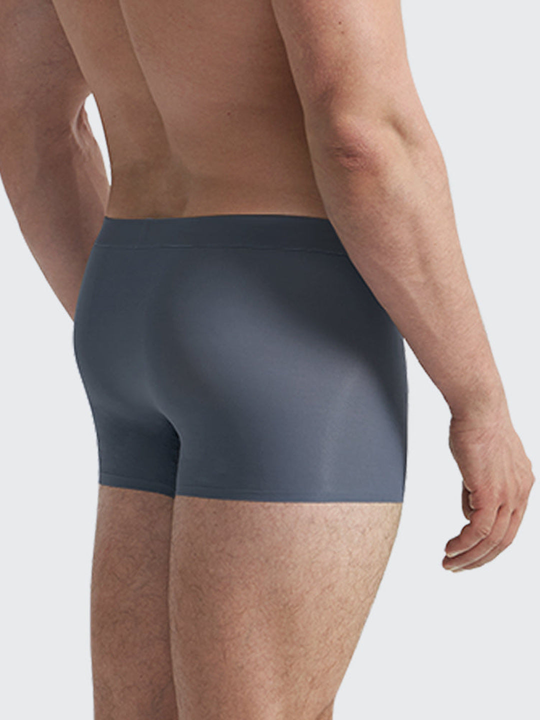 Rear three-quarter wearing view of the blue-grey Airy Trunk