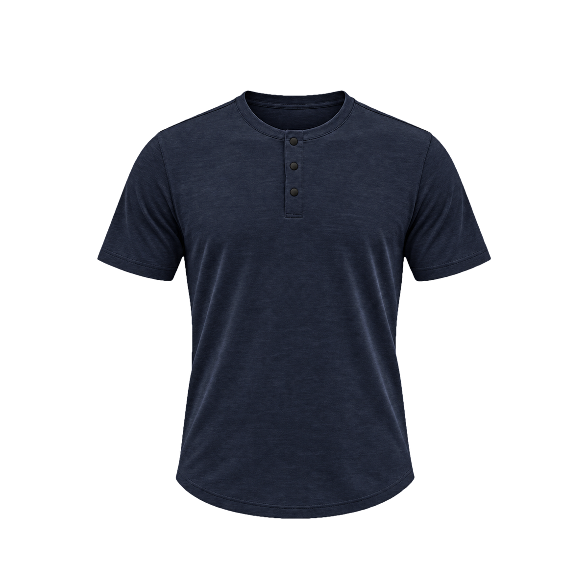 TexTale _PLANET Henley Tee in Ink — front view, product only