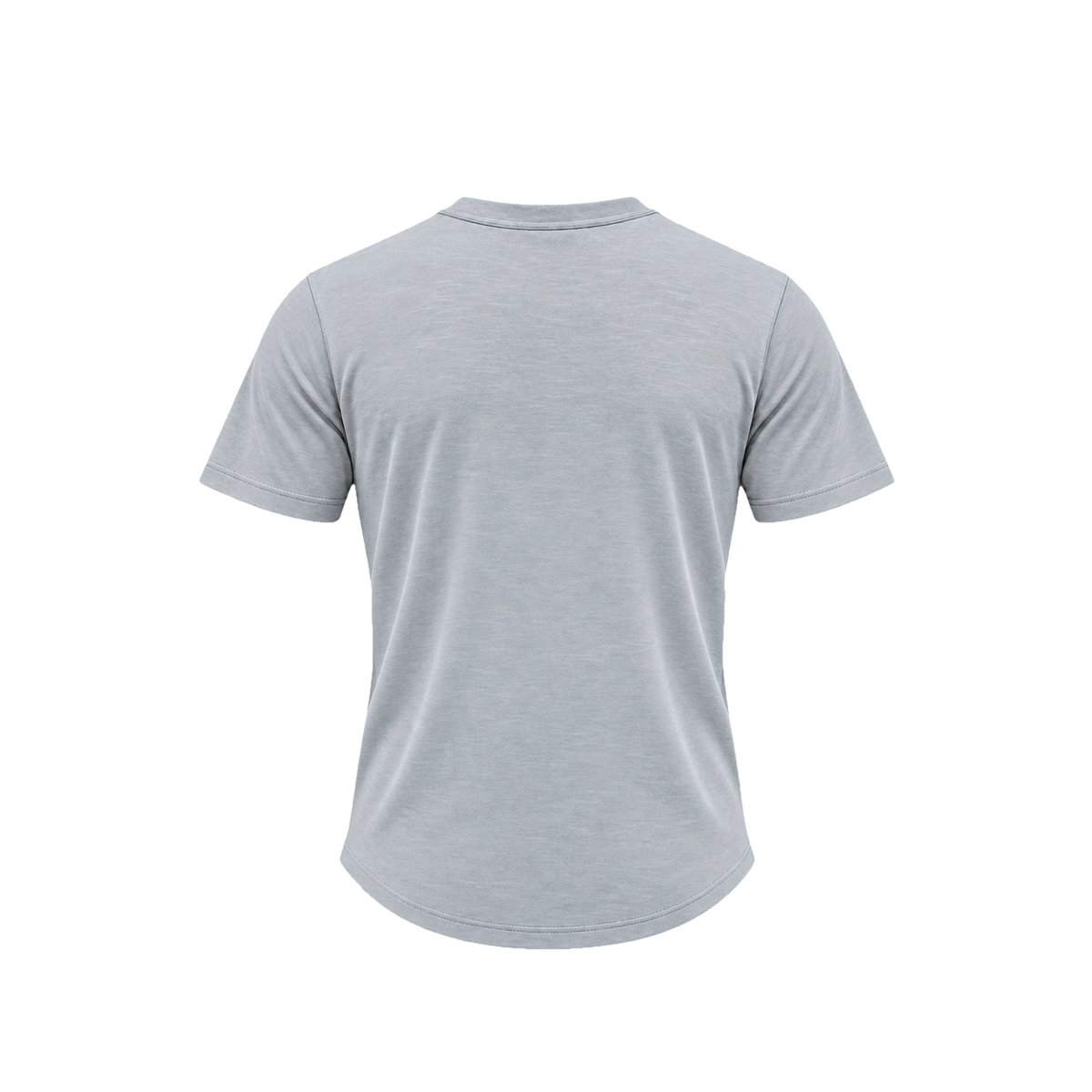 TexTale _PLANET Henley Tee in Overcast — back view, product only