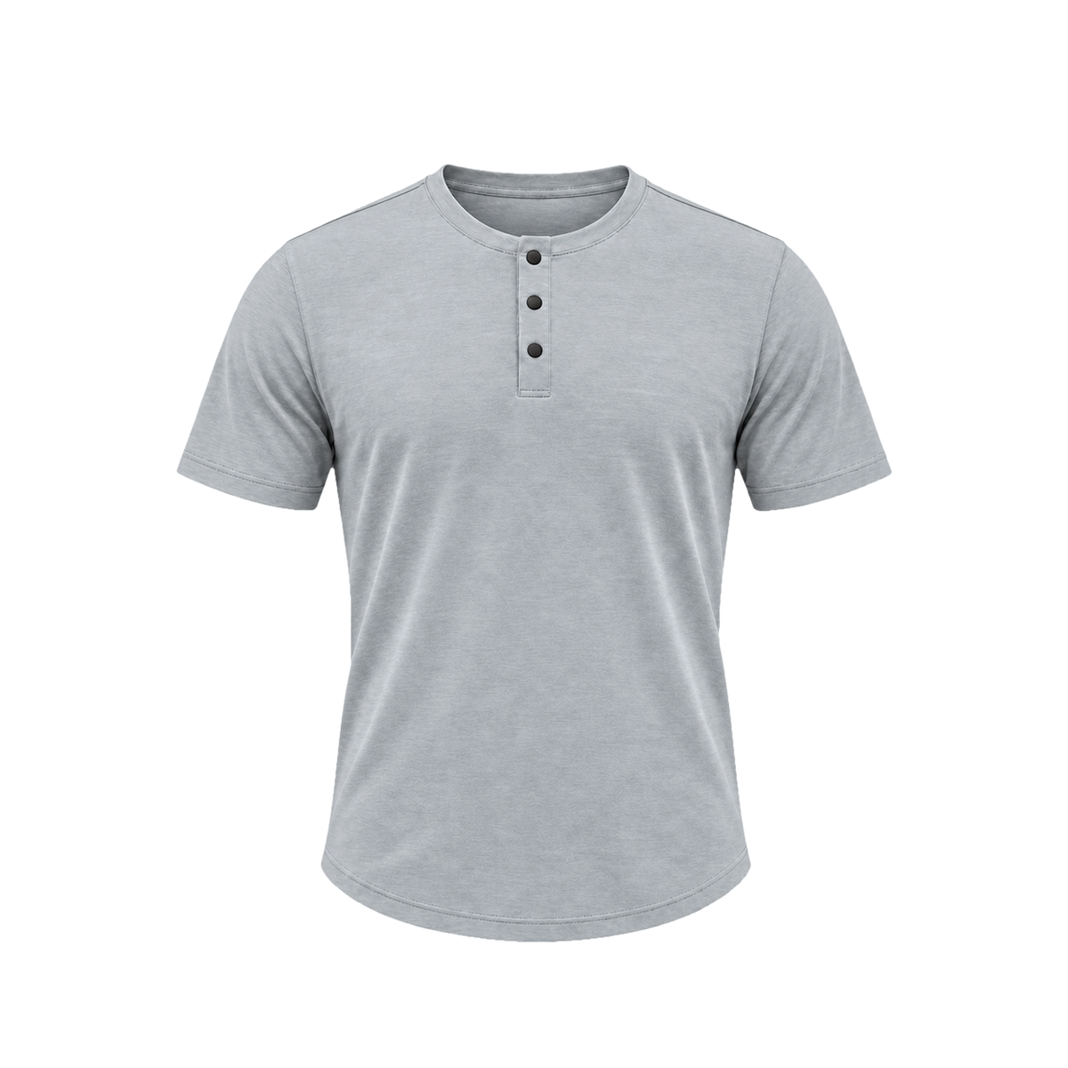 TexTale _PLANET Henley Tee in Overcast — front view, product only